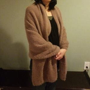 Brown off the shoulder cape/cardigan